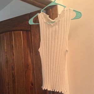 Vestique Ivory Ribbed Tank Top